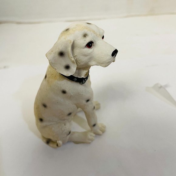 Vintage Decorative Collectible Dalmatian Dog Sitting Figurine Statues White - Picture 2 of 5
